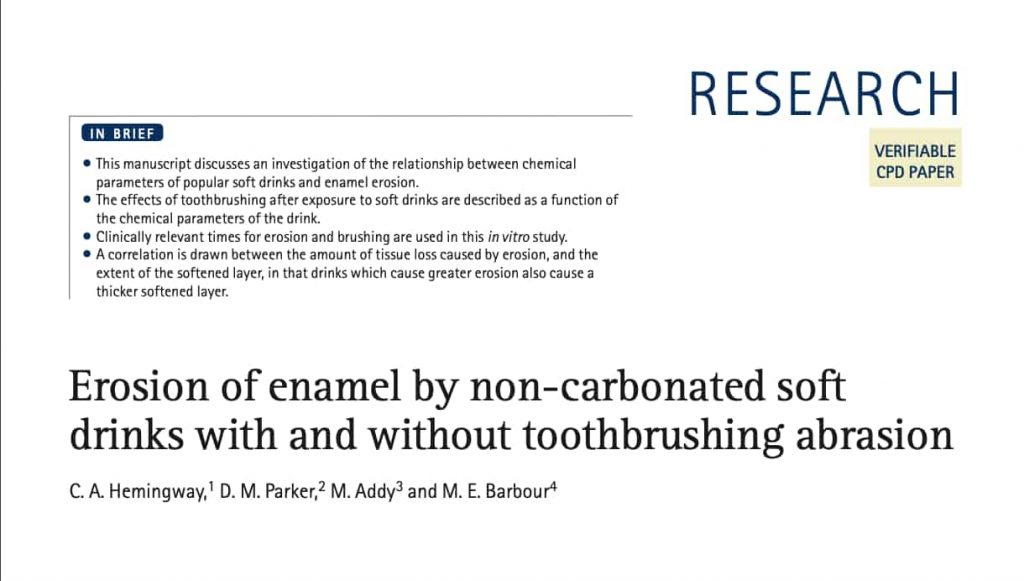 Artículo científico sobre erosión dental
